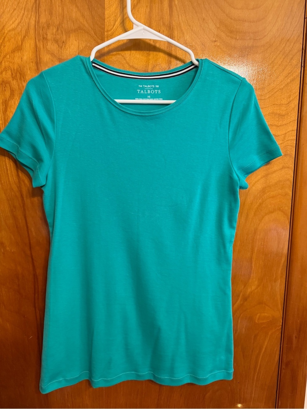 Talbots Short-Sleeve Crewneck Tee in Teal Green
